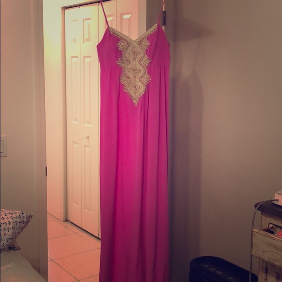 Lilly Pulitzer Dresses & Skirts - Lilly Pulitzer kelsea silk maxi dress berry fizz